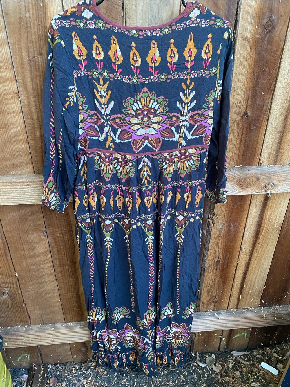 Free People Foley Maxi Dress Medium Boho Floral Print Button Front Festival - Picture 6 of 8